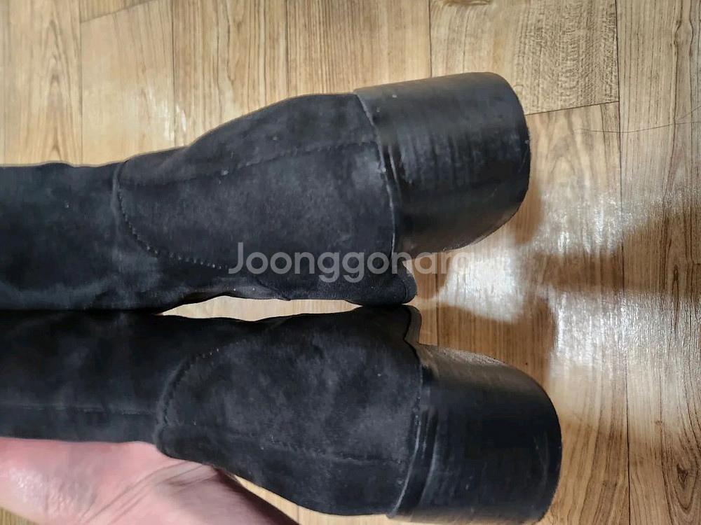 히프나틱 스웨이드 롱부츠 블랙 사이즈 240--5