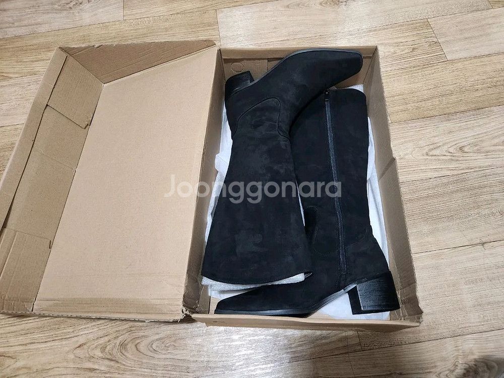 히프나틱 스웨이드 롱부츠 블랙 사이즈 240--6