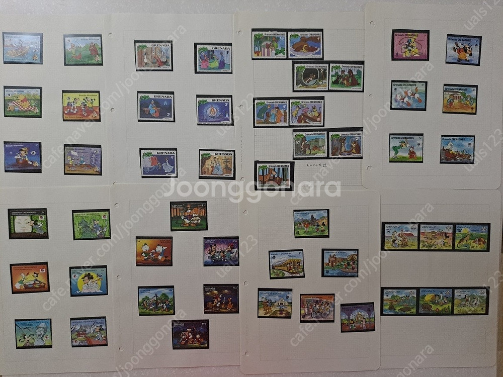 디즈니44미키20 디즈니캐릭터 스트랩 우표 종이액자 판매합니다--7