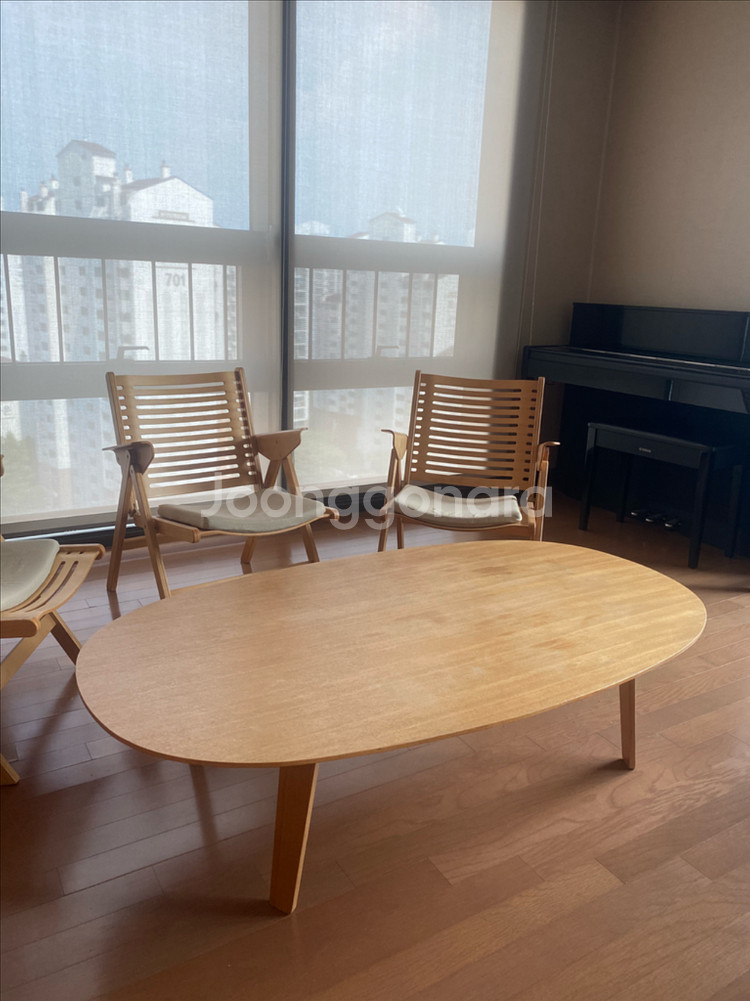 무인양품 MUJI 원목 좌식 테이블--0