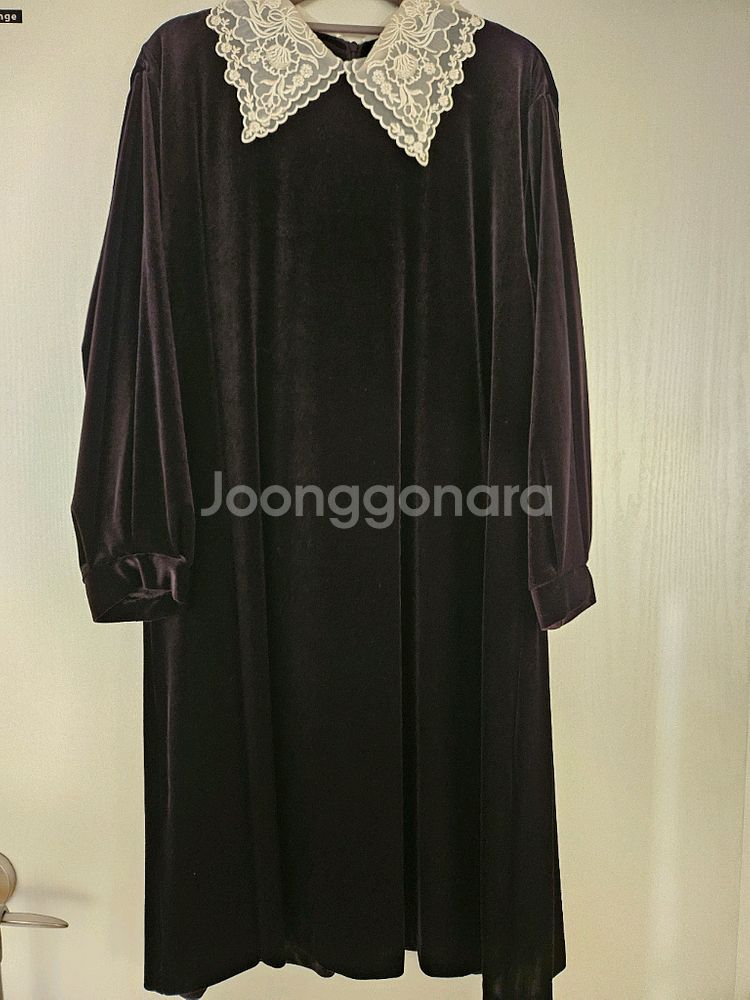 레이스 카라 원피스--1