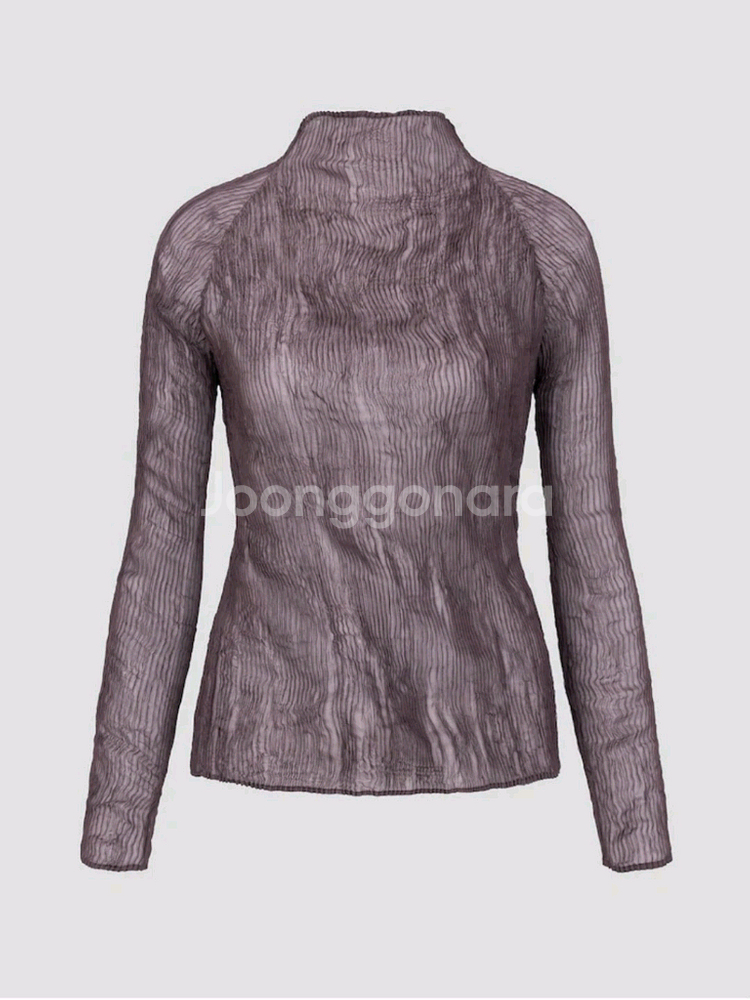 이세이미야케 탑 쉬폰 트위스트1 탑 나슈 브라운 2사이즈--0