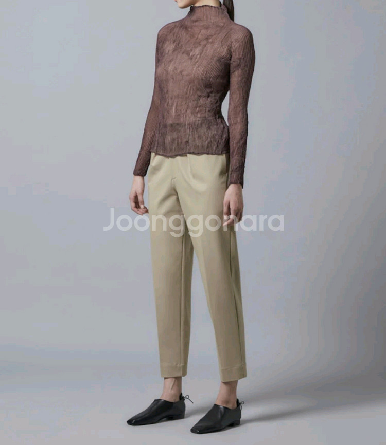 이세이미야케 탑 쉬폰 트위스트1 탑 나슈 브라운 2사이즈--6