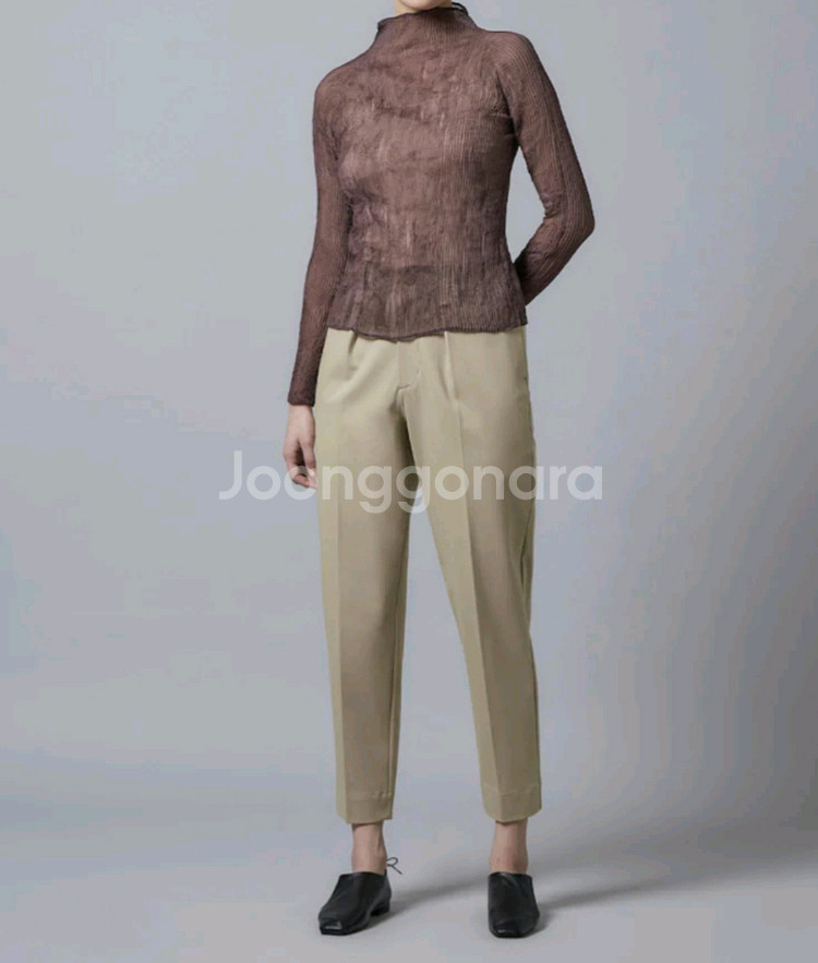 이세이미야케 탑 쉬폰 트위스트1 탑 나슈 브라운 2사이즈--7