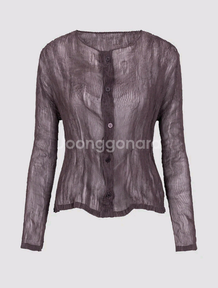 이세이미야케 가디건 쉬폰 트위스트1 가디건 나슈 브라운 2사이즈--0