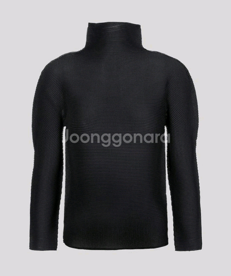 미 이세이미야케 탑 스트레치 플리츠 탑 블랙 F사이즈--1