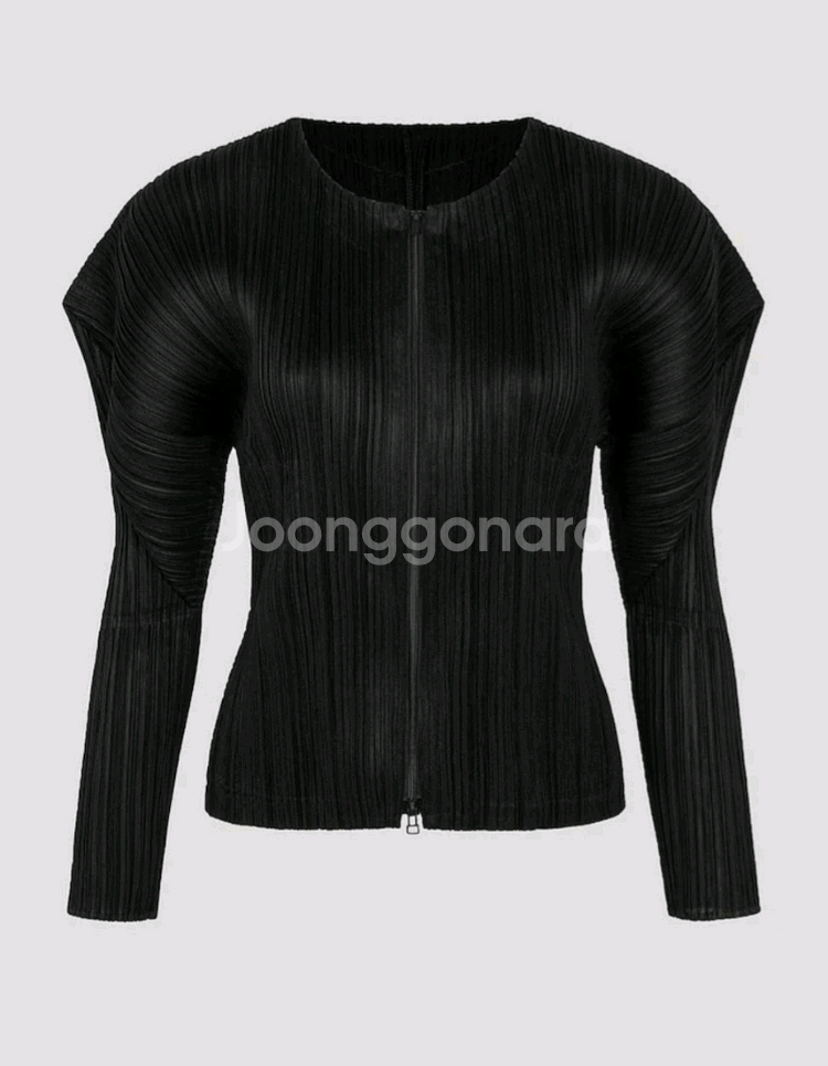 이세이미야케 플리츠플리즈 가디건 집업 가디건 2월 먼슬리 블랙 3사이즈--0