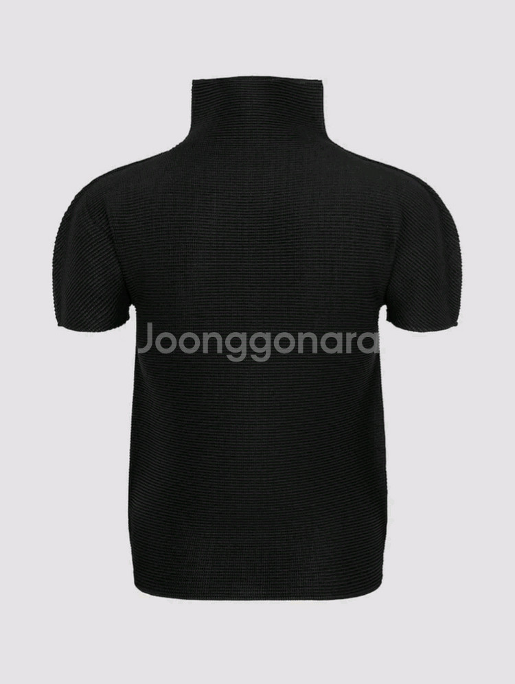 미 이세이미야케 탑 스트레치 플리츠 탑 블랙 F사이즈--1