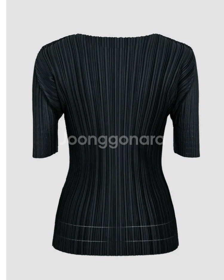 이세이미야케 플리츠플리즈 탑 소프트 플리츠 탑 챠콜 F사이즈--1