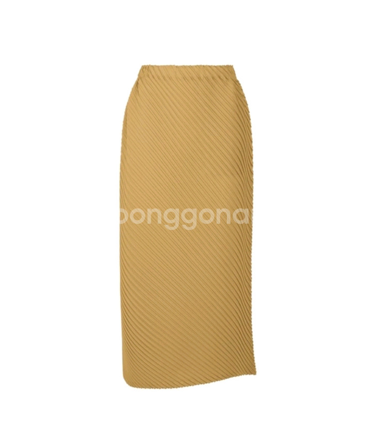 이세이미야케 스커트 리터레이션 플리츠 스커트 오커 2사이즈--0