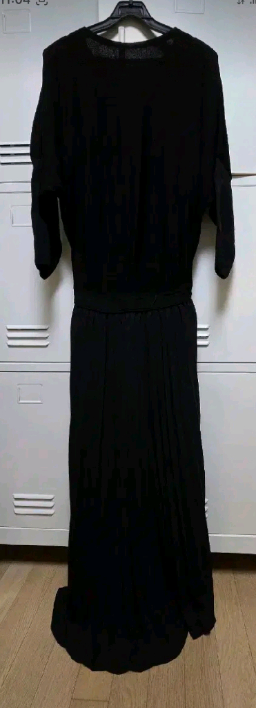 네롤리36 밴딩 플리츠 원피스 - 블랙--12