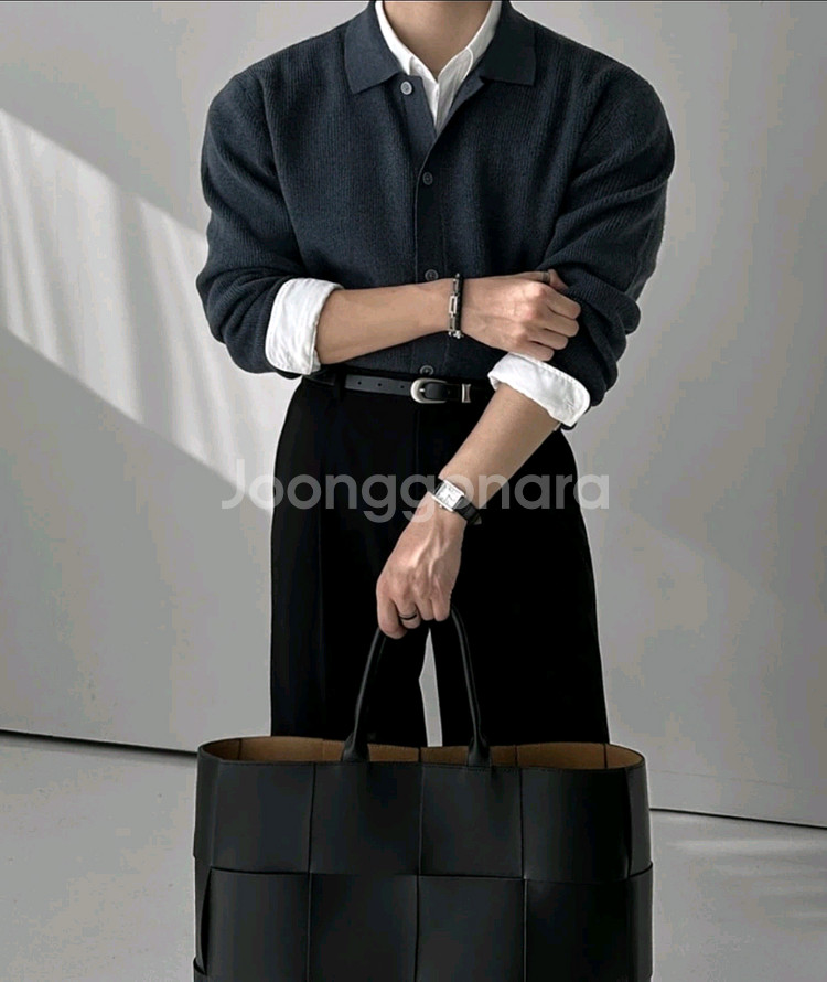 카라 니트 가디건--0