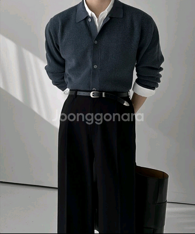 카라 니트 가디건--1