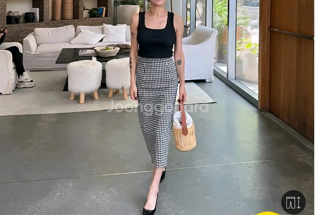 UTG 업타운걸 깅엄 체크 스커트 - S--0