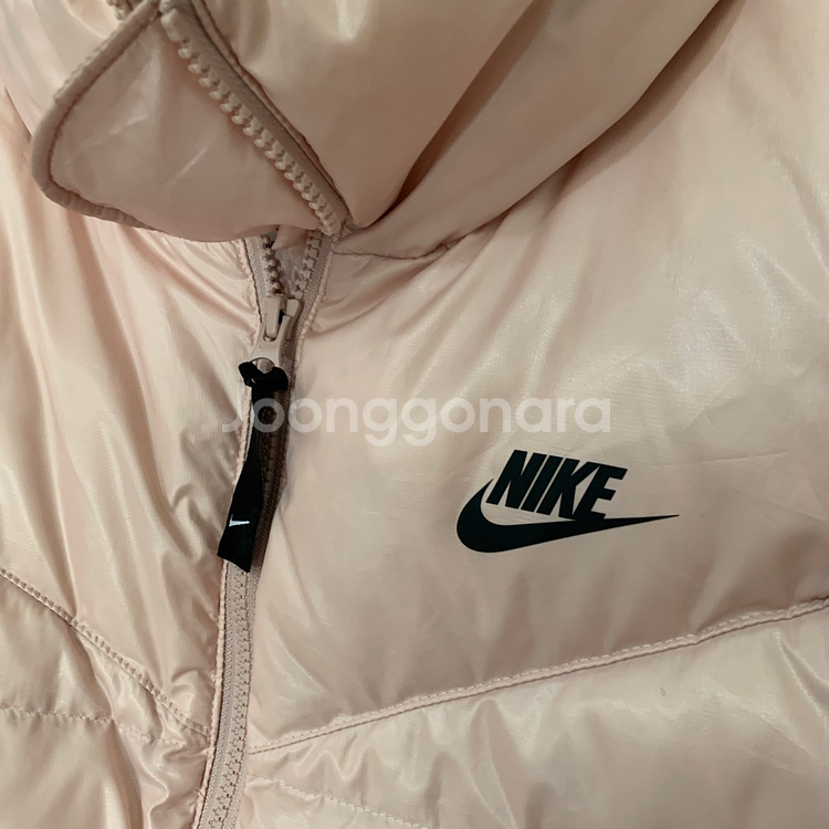 M 나이키 써마핏 시티 덕다운 오리털 핑크 푸퍼 숏패딩--3