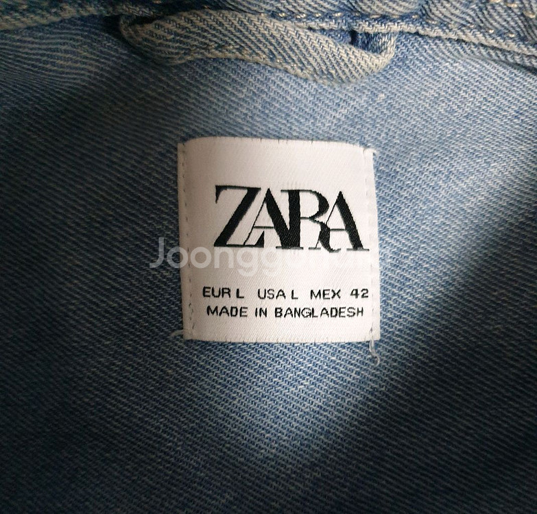 자라 데님셔츠 연청 (L)--1