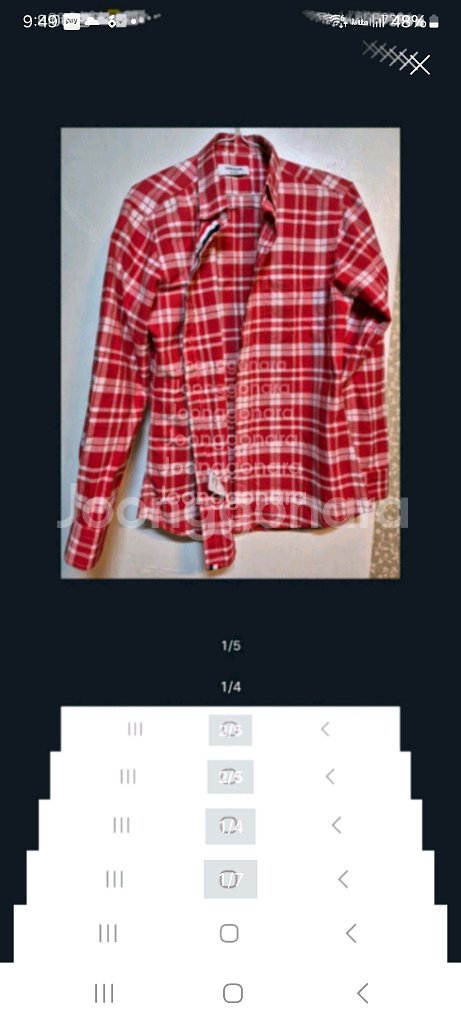 톰브라운 체크 셔츠. S--0