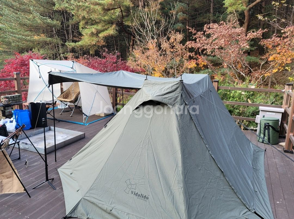 (가격인하) 비달리도 군용 타입 A형 텐트 풀세트 카키--6