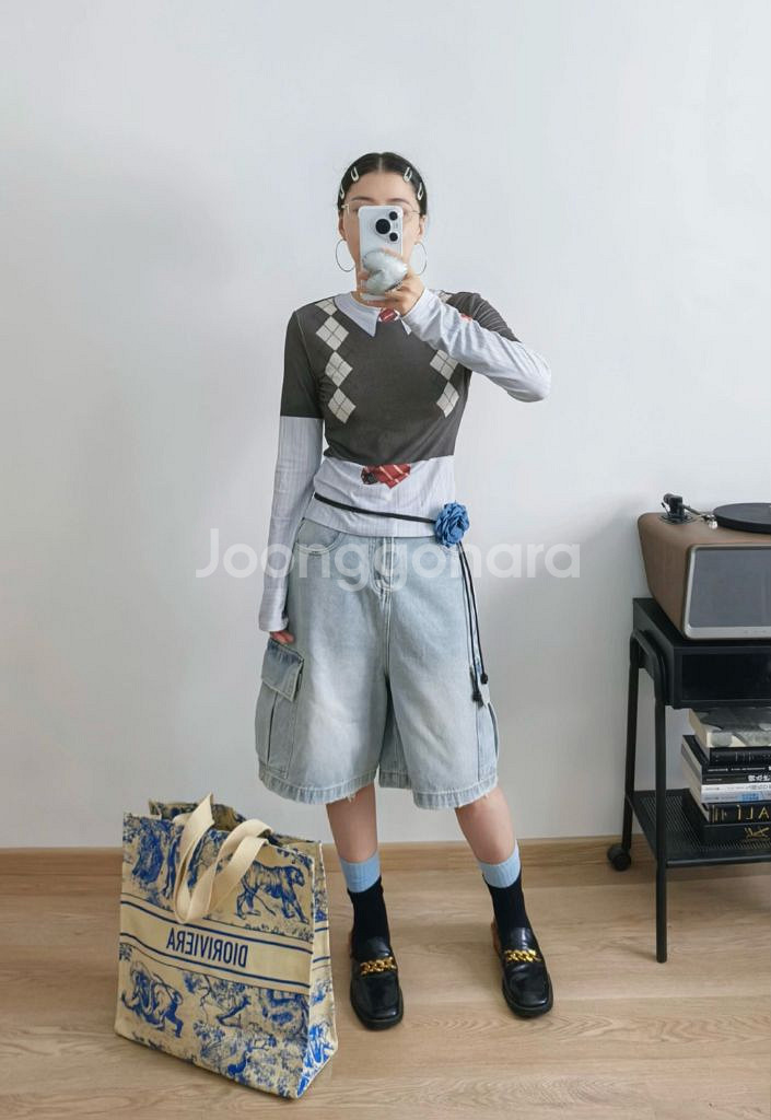 디올 리비에라 에코백 블루--3