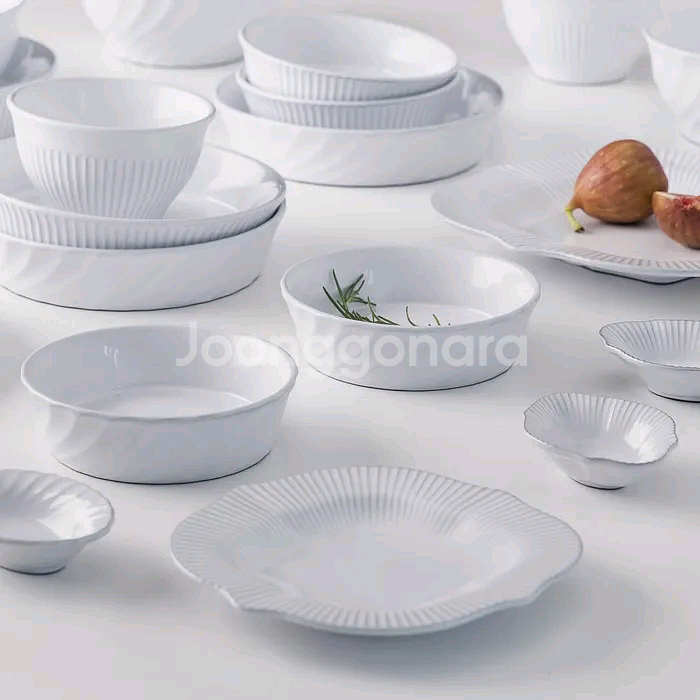 쓰임 블랑 4인 홈세트 27P 화이트 식기 그릇 접시--2