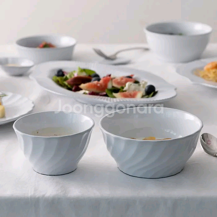 쓰임 블랑 4인 홈세트 27P 화이트 식기 그릇 접시--3