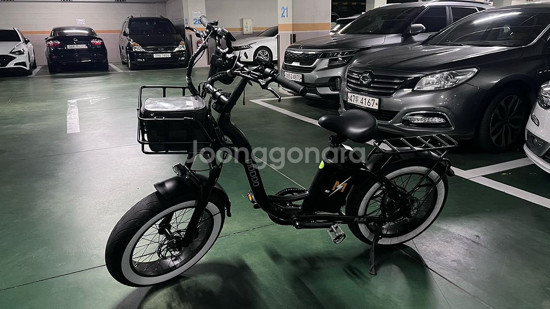 부릉이 플렉스 전기자전거(스로틀, 앞바구니, 뒤짐받이 옵션포함), 뇌울림 경보기 포함--2