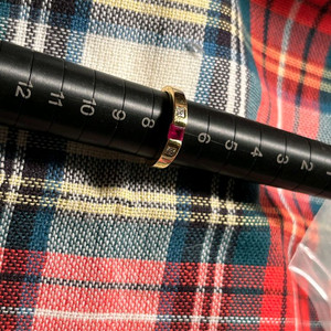 티파니 18k 옐로골드 다이아루비 반지