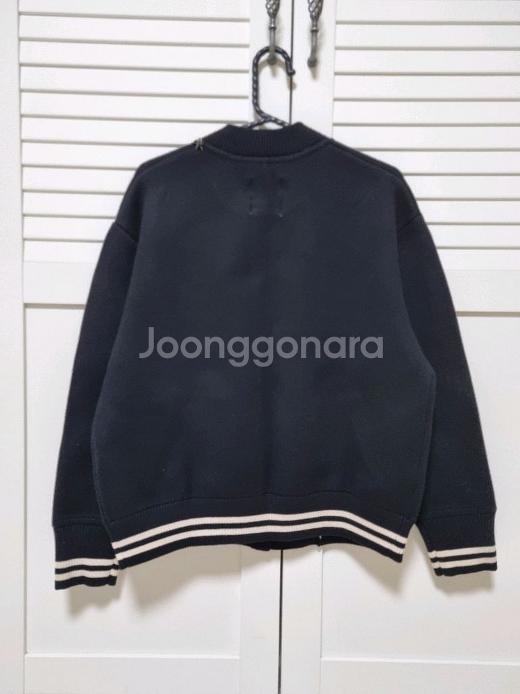 (택있는새제품)엔니튜드 울 블렌디드 니트 보머 자켓.66.블랙--1