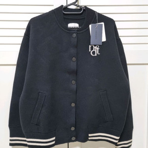 (택있는새제품)엔니튜드 울 블렌디드 니트 보머 자켓.66.블랙