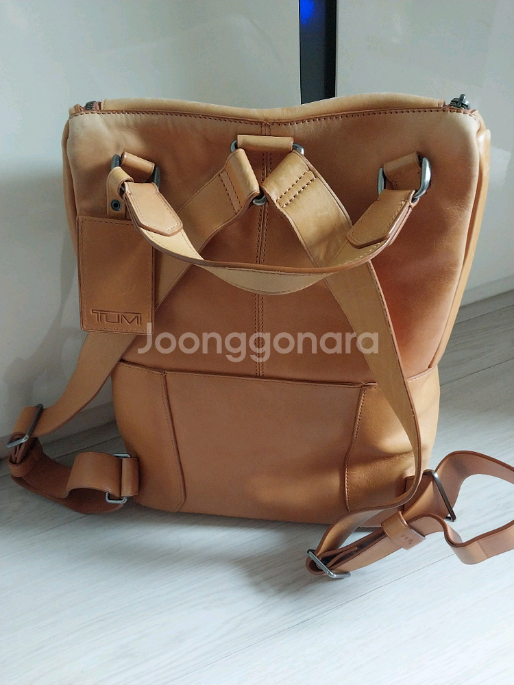 투미 통가죽 레더 백팩--1