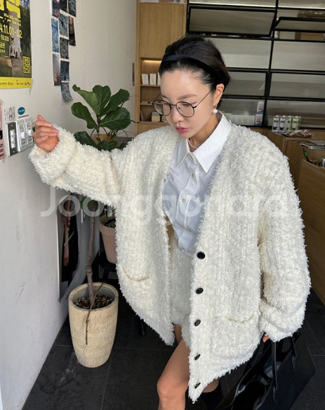 (새상품, 택O)드노리타 파이날 퍼리 아이반코트_JK 아이보리--3