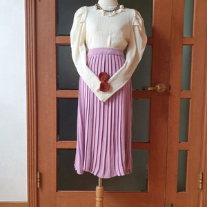 (새제품)라일락 밴딩 플리츠 니트스커트