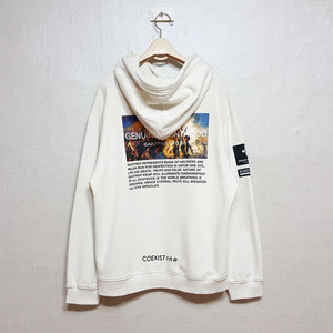 정품/미착용)세인트페인 백프린팅 후드 남성 맨투맨티 M/95-100