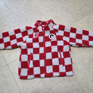 체크 패턴 집업 플리스 자켓