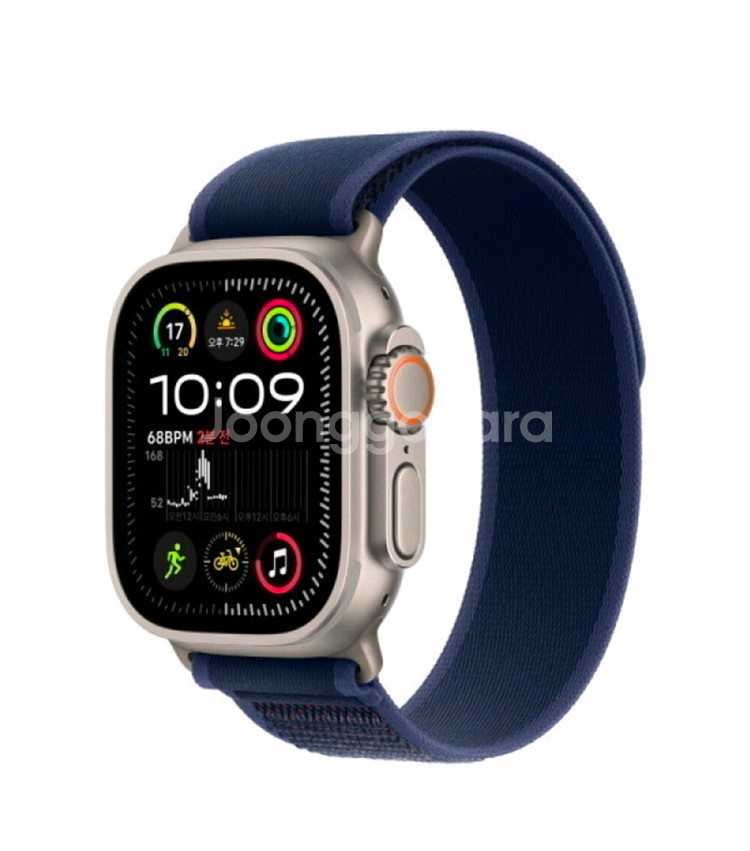애플워치 울트라2 내추럴티타늄/블루 트레일루프--0