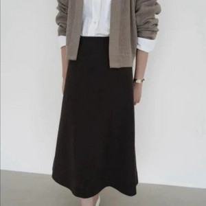 보웬 A라인 핸드메이드 스커트 - 다크브라운