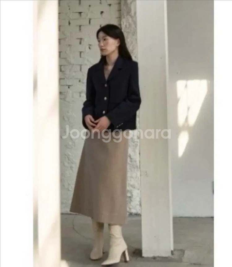 보웬 A라인 핸드메이드 스커트 - 다크브라운--1