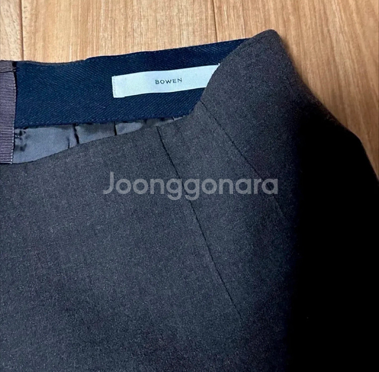 보웬 A라인 핸드메이드 스커트 - 다크브라운--4