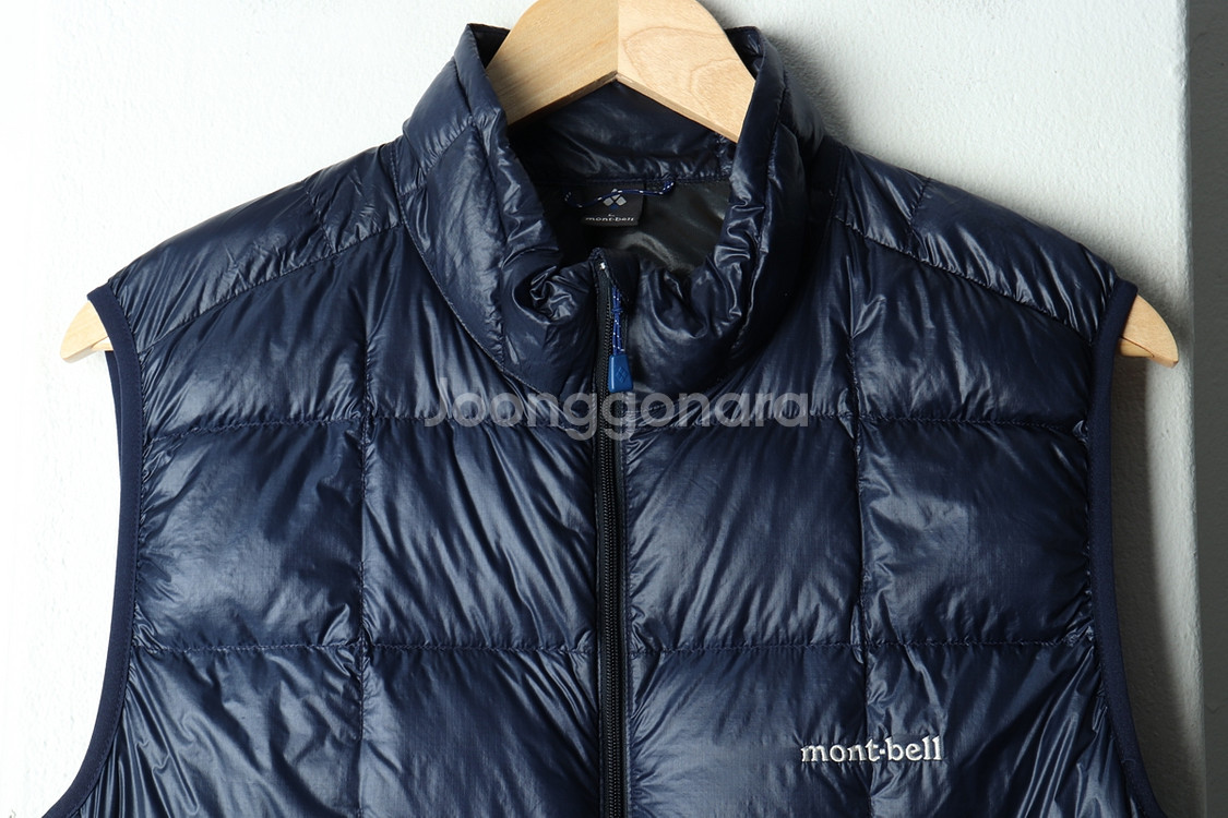 (L-XL) 몽벨 패딩 점퍼자켓 조끼 구스다운 네이비--2