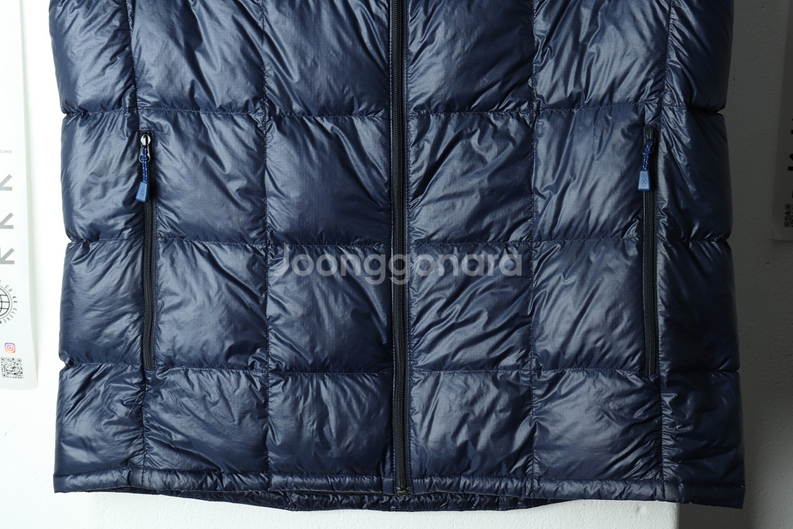 (L-XL) 몽벨 패딩 점퍼자켓 조끼 구스다운 네이비--3