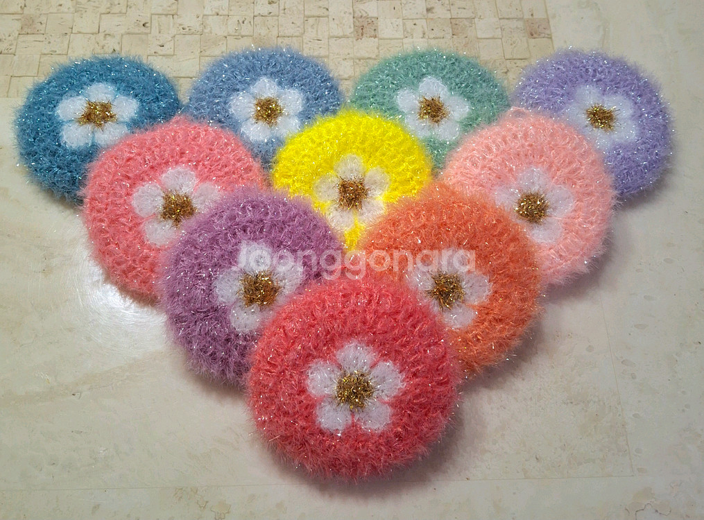 금꽃호빵수세미 10개--0