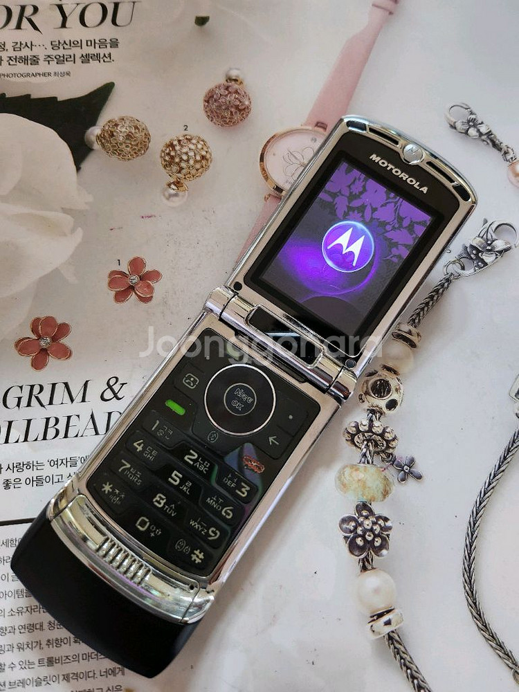 올드폰 모토로라 ms500w 레이저룩 블랙실버--1