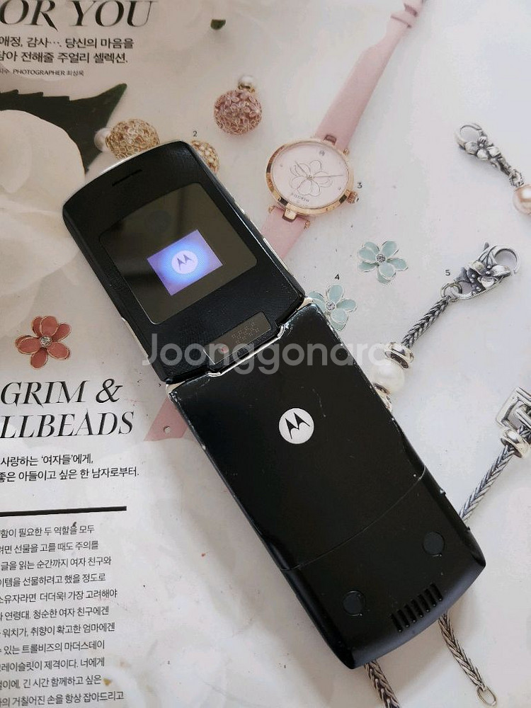 올드폰 모토로라 ms500w 레이저룩 블랙실버--5