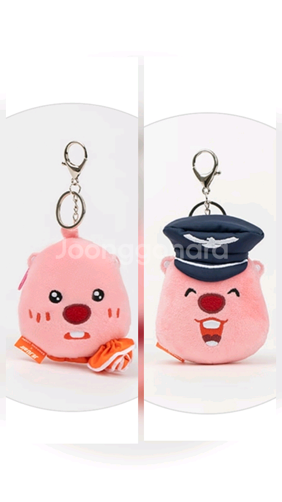 [새상품] 제주항공 굿즈 승무원, 기장 잔망루피 키링지갑 2종--0
