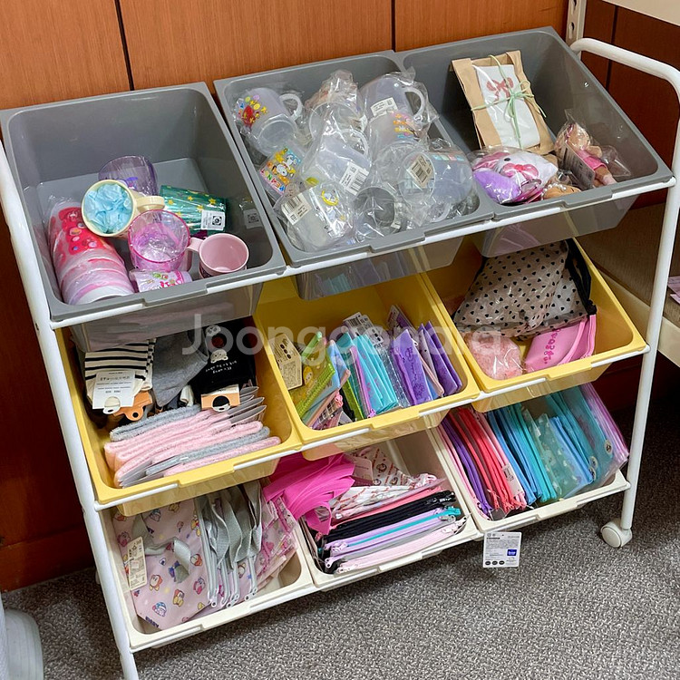 이동식 3단 바스켓 정리함 트롤리--0