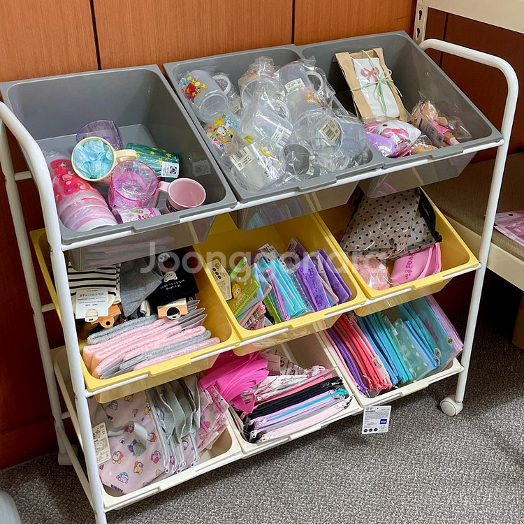 이동식 3단 바스켓 정리함 트롤리--1