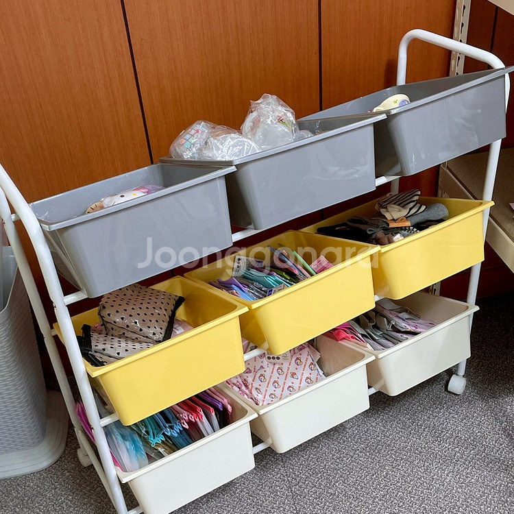 이동식 3단 바스켓 정리함 트롤리--4