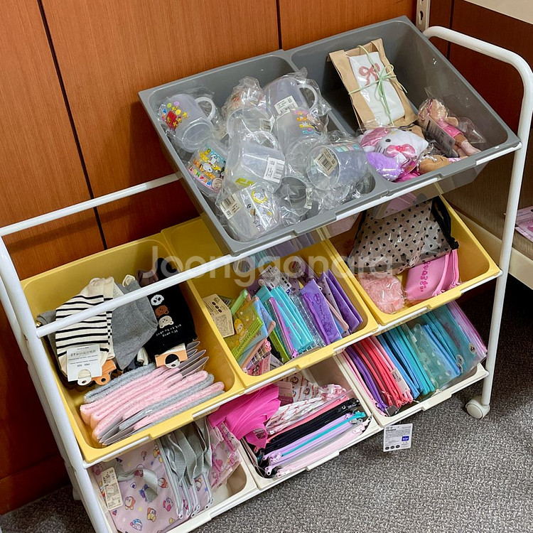 이동식 3단 바스켓 정리함 트롤리--3