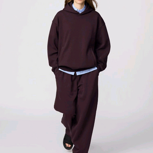 유니클로 C 라인 스웨트 후드티 스웨트 팬츠 세트 와인컬러 S사이즈