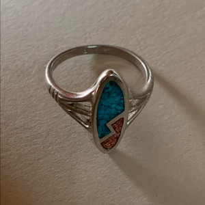 빈티지 터키석 번개 반지